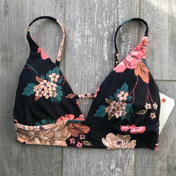 🔥🔥BILLABONG - DARK FLORAL HI NECK BIKINI TOP🔥🔥 - Picture 5 of 6